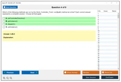 Zend ZF-100-500 Zend Framework Certification (Version 4.1) Practice test exam simulator test engine exam Prep practice test questions answers Image 4