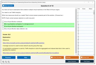 Microsoft AZ-700 Designing and Implementing Microsoft Azure Networking Solutions Practice test exam simulator test engine exam Prep practice test questions answers Image 6