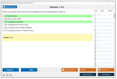 IBM M2150-860 Sales Foundations for IBM Security V1 Practice test exam simulator test engine exam Prep practice test questions answers Image 1