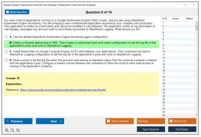 Google Google-Professional-Cloud-DevOps-Engineer Google Cloud Certified - Professional Cloud DevOps Engineer Exam Practice test exam simulator test engine exam Prep practice test questions answers Image 8