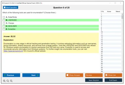 ECCouncil 312-50v13 Certified Ethical Hacker Exam (CEHv13) Practice test exam simulator test engine exam Prep practice test questions answers Image 6