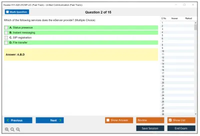 Huawei H11-828 HCNP-UC (Fast Track) - Unified Communication (Fast Track) Practice test exam simulator test engine exam Prep practice test questions answers Image 2