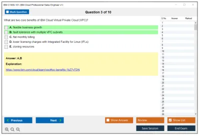 IBM C1000-101 IBM Cloud Professional Sales Engineer v1 Practice test exam simulator test engine exam Prep practice test questions answers Image 3