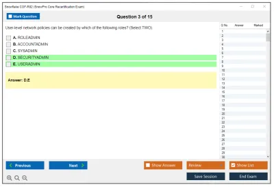 Snowflake COF-R02 SnowPro Core Recertification Exam Practice test exam simulator test engine exam Prep practice test questions answers Image 3