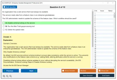Esri EGMP2201 Enterprise Geodata Management Professional 2201 Practice test exam simulator test engine exam Prep practice test questions answers Image 8