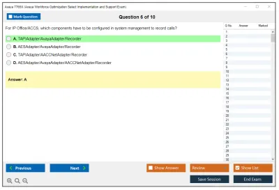 Avaya 7765X Avaya Workforce Optimization Select Implementation and Support Exam Practice test exam simulator test engine exam Prep practice test questions answers Image 6