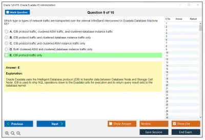 Oracle 1z0-070 Oracle Exadata X5 Administration Practice test exam simulator test engine exam Prep practice test questions answers Image 9