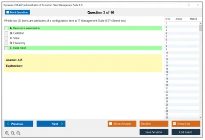 Symantec 250-447 Administration of Symantec Client Management Suite 8.5 Practice test exam simulator test engine exam Prep practice test questions answers Image 3