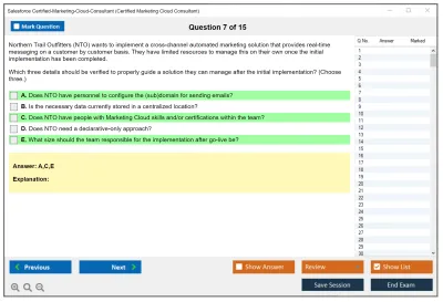 Salesforce Certified-Marketing-Cloud-Consultant Salesforce Certified Marketing Cloud Consultant Practice test exam simulator test engine exam Prep practice test questions answers Image 7