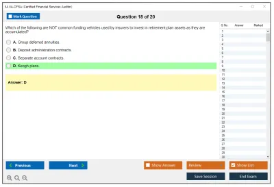 IIA IIA-CFSA Certified Financial Services Auditor Practice test exam simulator test engine exam Prep practice test questions answers Image 18