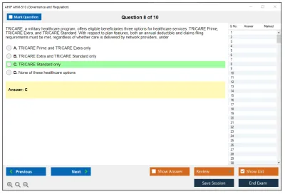 AHIP AHM-510 Governance and Regulation Practice test exam simulator test engine exam Prep practice test questions answers Image 8