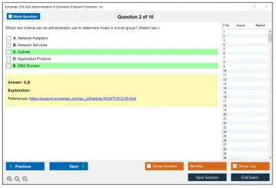 Symantec 250-428 Administration of Symantec Endpoint Protection 14 Practice test exam simulator test engine exam Prep practice test questions answers Image 2