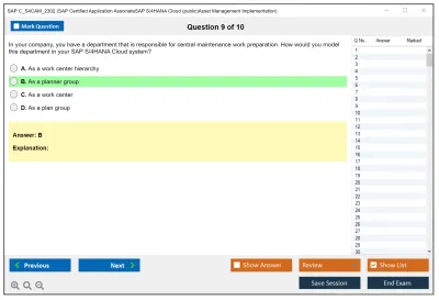 SAP C_S4CAM_2302 SAP Certified Application AssociateSAP S/4HANA Cloud (public)Asset Management Implementation Practice test exam simulator test engine exam Prep practice test questions answers Image 9