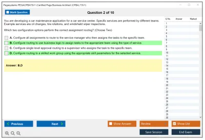 Pegasystems PEGACPBA73V1 Certified Pega Business Architect (CPBA) 73V1 Practice test exam simulator test engine exam Prep practice test questions answers Image 2