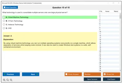 Microsoft 98-365 Windows Server Administration Fundamentals Practice test exam simulator test engine exam Prep practice test questions answers Image 15