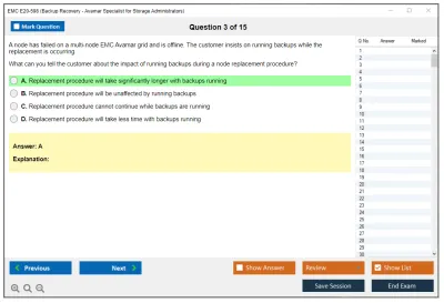 EMC E20-598 Backup Recovery - Avamar Specialist Exam for Storage Administrators Practice test exam simulator test engine exam Prep practice test questions answers Image 3