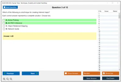SANS SEC504 Hacker Tools, Techniques, Exploits and Incident Handling Practice test exam simulator test engine exam Prep practice test questions answers Image 3