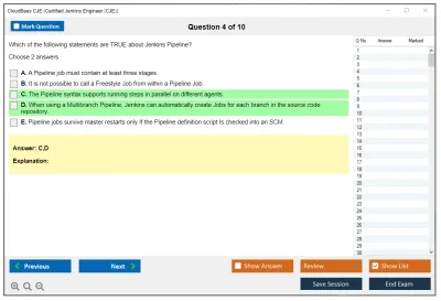 CloudBees CJE Certified Jenkins Engineer (CJE) Practice test exam simulator test engine exam Prep practice test questions answers Image 4