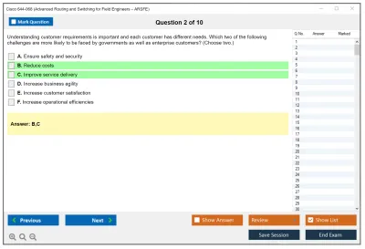 Cisco 644-068 Advanced Routing and Switching for Field Engineers – ARSFE Practice test exam simulator test engine exam Prep practice test questions answers Image 2