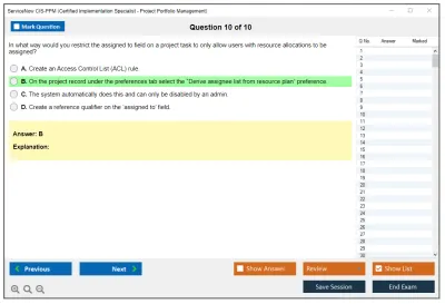 ServiceNow CIS-PPM Certified Implementation Specialist - Project Portfolio Management (PPM) Practice test exam simulator test engine exam Prep practice test questions answers Image 10