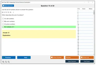 Test Prep ISEE Independent School Entrance Examination Practice test exam simulator test engine exam Prep practice test questions answers Image 15