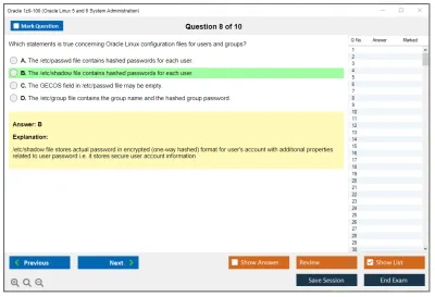 Oracle 1z0-100 Oracle Linux 5 and 6 System Administration Practice test exam simulator test engine exam Prep practice test questions answers Image 8