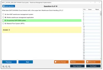 SAP C_S4CWM_2208 SAP S/4HANA Cloud (public) - Warehouse Management Implementation Practice test exam simulator test engine exam Prep practice test questions answers Image 6