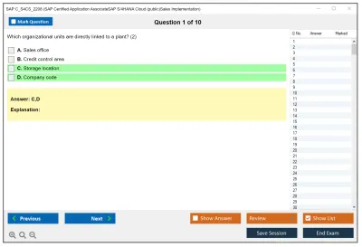 SAP C_S4CS_2208 SAP Certified Application AssociateSAP S/4HANA Cloud (public)Sales Implementation Practice test exam simulator test engine exam Prep practice test questions answers Image 1