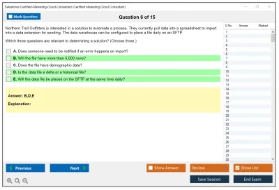Salesforce Certified-Marketing-Cloud-Consultant Salesforce Certified Marketing Cloud Consultant Practice test exam simulator test engine exam Prep practice test questions answers Image 6