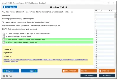 Microsoft MB-300 Microsoft Dynamics 365: Core Finance and Operations Practice test exam simulator test engine exam Prep practice test questions answers Image 12