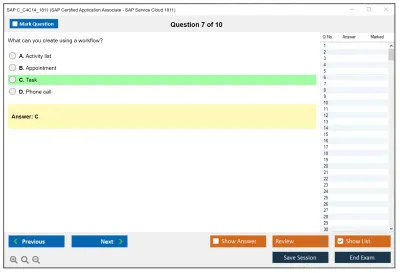 SAP C_C4C14_1811 SAP Certified Application Associate - SAP Service Cloud 1811 Practice test exam simulator test engine exam Prep practice test questions answers Image 7