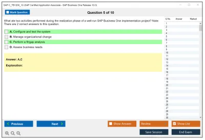 SAP C_TB1200_10 SAP Certified Associate - SAP Business One Release 10.0 Practice test exam simulator test engine exam Prep practice test questions answers Image 5