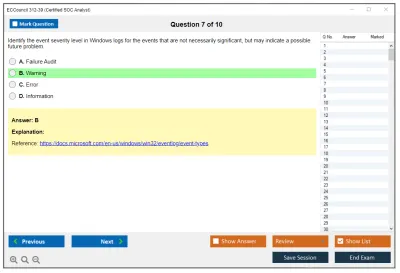 ECCouncil 312-39 Certified SOC Analyst (CSA) Practice test exam simulator test engine exam Prep practice test questions answers Image 7