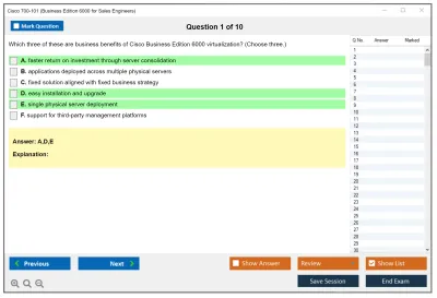 Cisco 700-101 Business Edition 6000 for Sales Engineers Practice test exam simulator test engine exam Prep practice test questions answers Image 1