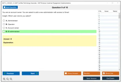 SAP C_C4H225_12 SAP Certified Associate - Implementation Consultant - SAP Emarsys Customer Engagement Practice test exam simulator test engine exam Prep practice test questions answers Image 9