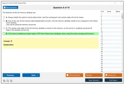 Huawei H13-523 HCNP-Cloud-FCDS Practice test exam simulator test engine exam Prep practice test questions answers Image 8