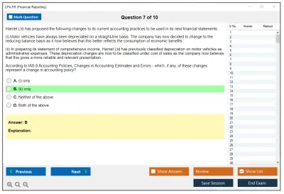 CPA FR Financial Reporting Practice test exam simulator test engine exam Prep practice test questions answers Image 7