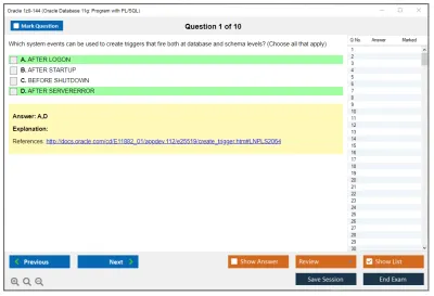 Oracle 1z0-144 Oracle Database 11g: Program with PL/SQL Practice test exam simulator test engine exam Prep practice test questions answers Image 1