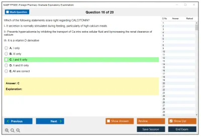 NABP FPGEE Foreign Pharmacy Graduate Equivalency Examination Practice test exam simulator test engine exam Prep practice test questions answers Image 16
