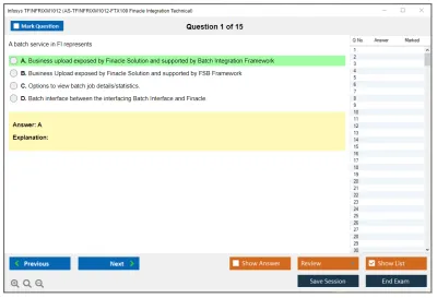 Infosys TFINFRIXM1012 AS-TFINFRIXM1012-FTX100 Finacle Integration Technical Practice test exam simulator test engine exam Prep practice test questions answers Image 1