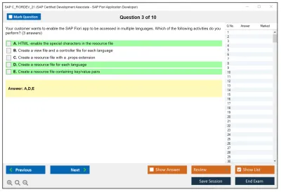 SAP C_FIORDEV_21 SAP Certified Development Associate - SAP Fiori Application Developer Practice test exam simulator test engine exam Prep practice test questions answers Image 3