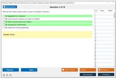 Salesforce Tableau-CRM-and-Einstein-Discovery-Consultant Salesforce Tableau CRM Einstein Discovery Consultant Practice test exam simulator test engine exam Prep practice test questions answers Image 3