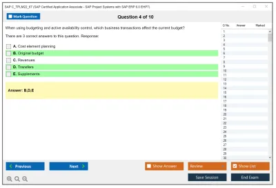 SAP C_TPLM22_67 SAP Certified Associate - SAP Project Systems with SAP ERP 6.0 EHP7 Practice test exam simulator test engine exam Prep practice test questions answers Image 4