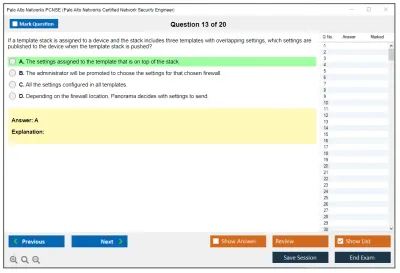 Palo Alto Networks PCNSE Palo Alto Networks Certified Security Engineer (PCNSE) PAN-OS 11.0 Practice test exam simulator test engine exam Prep practice test questions answers Image 13