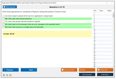 Pegasystems PEGAPCLSA86V2 Lead System Architect (LSA) Pega Architecture Exam 86V2 Practice test exam simulator test engine exam Prep practice test questions answers Image 4