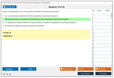 IIA IIA-CIA-Part3-3P CIA Exam Part Three: Business Knowledge for Internal Auditing Practice test exam simulator test engine exam Prep practice test questions answers Image 12
