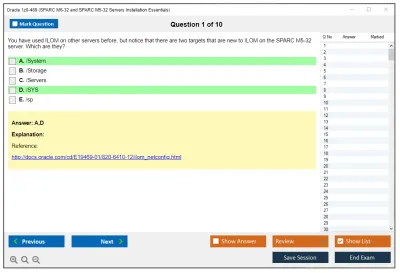 Oracle 1z0-489 SPARC M6-32 and SPARC M5-32 Servers Installation Essentials Practice test exam simulator test engine exam Prep practice test questions answers Image 1