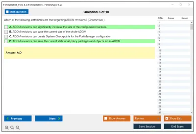 Fortinet NSE5_FMG-6.2 Fortinet NSE 5 - FortiManager 6.2 Practice test exam simulator test engine exam Prep practice test questions answers Image 3