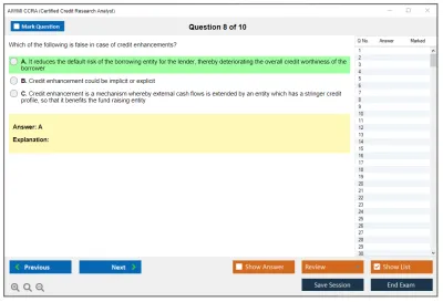 AIWMI CCRA Certified Credit Research Analyst Practice test exam simulator test engine exam Prep practice test questions answers Image 8