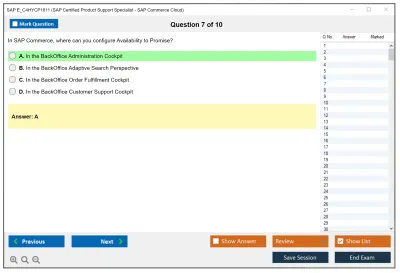 SAP E_C4HYCP1811 SAP Certified Product Support Specialist - SAP Commerce Practice test exam simulator test engine exam Prep practice test questions answers Image 7